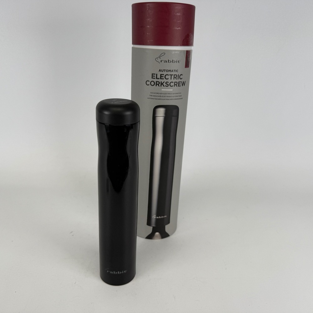 Rabbit Automatic Electric Corkscrew Black Rechargeable Wine Opener W6315N